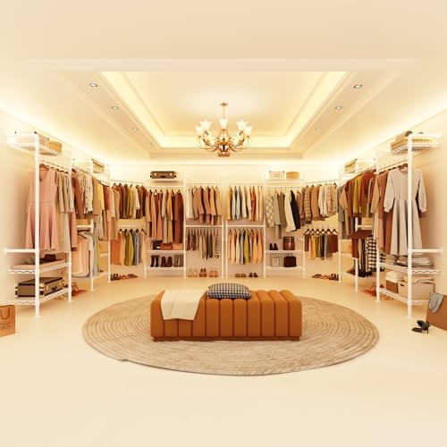H6 Wall Mounted Closet System, Industrial Pipe Clothes Rack Clothing Racks wi...