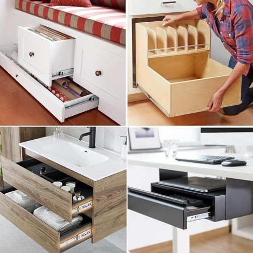22 inch Soft Close Drawer Slides 4 Pairs Ball Bearing Full Extension Cabinet ...