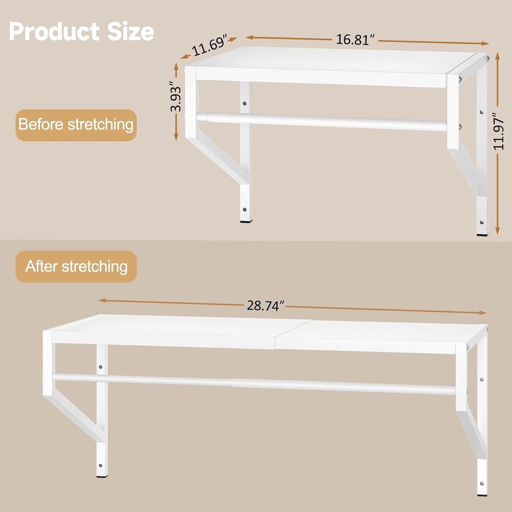 ThreeHio Expandable Closet Shelves Wall Mounted, 3 Pack Closet Shelving with ...