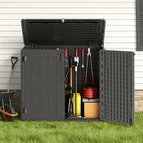 Outdoor Storage Cabinet Waterproof 31 Cu.Ft with Lockable Doors