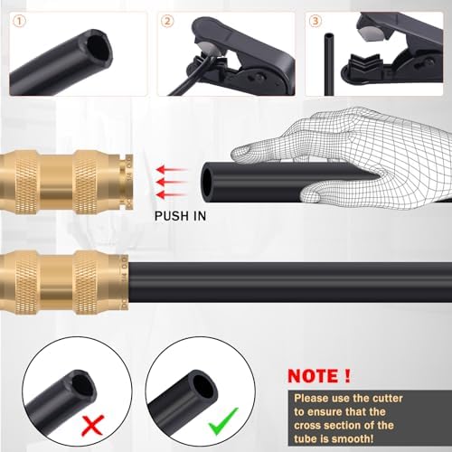 CheeMuii 23PCS Brass DOT Air Line Fittings Kit Push Lock DOT Straight Union