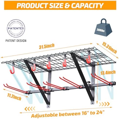 PLKOW Wall-Mounted Ski and Snowboard Storage Rack, 2-Pack