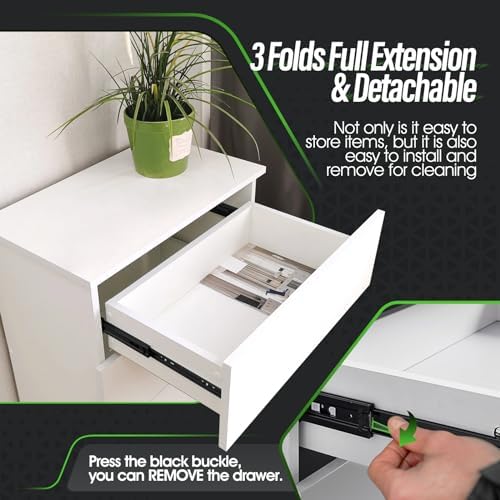 5 Pairs Full Extension Drawer Slides 10 inch Side Mount Rails