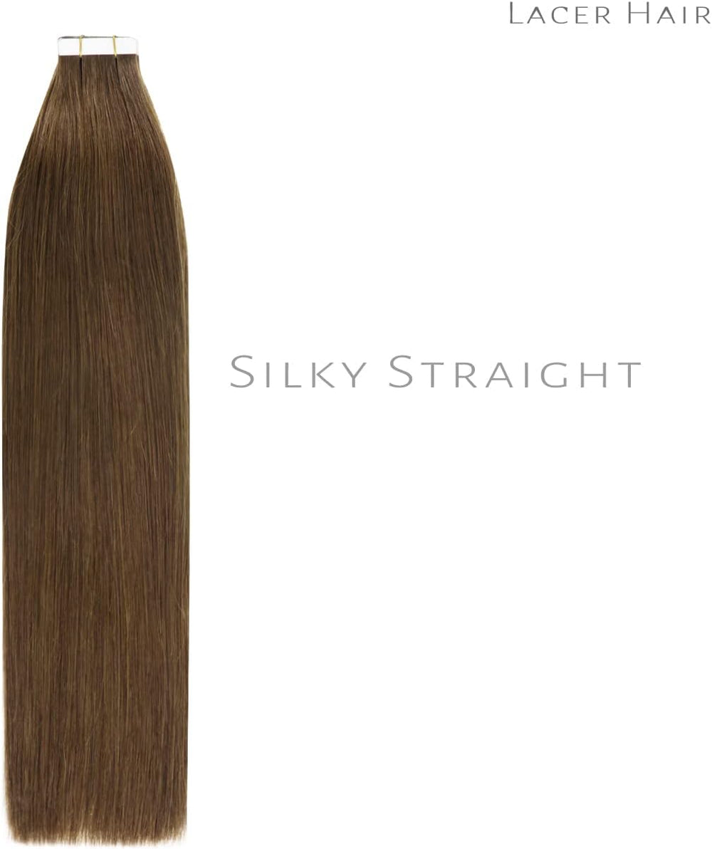 Lacer 22 Inch Tape In Extensions Chocolate Brown Color