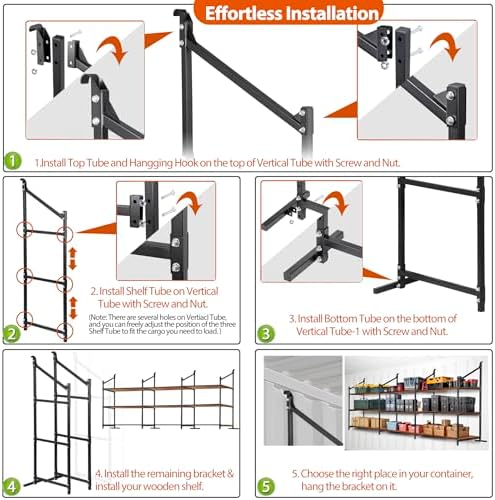 Shipping Container Shelving Storage Bracket 4Pcs Heavy Duty Cargo Shipping Co...