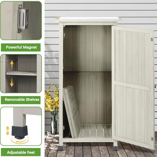 4x2 FT Wooden Outdoor Storage Cabinet