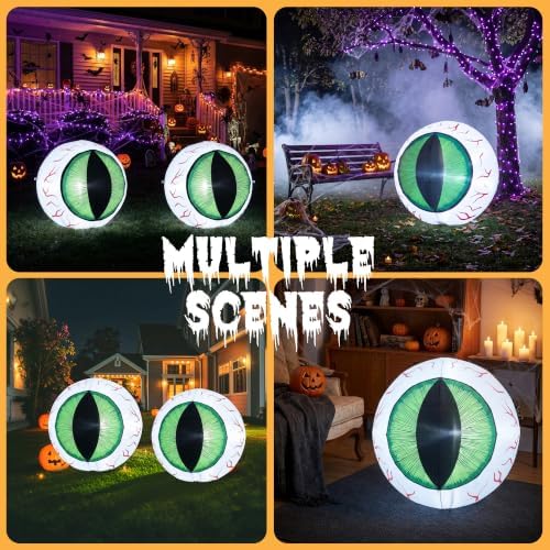 MUMTOP 4FT Halloween Outdoor Inflatable Eyeball Yard Decor with LED Lights