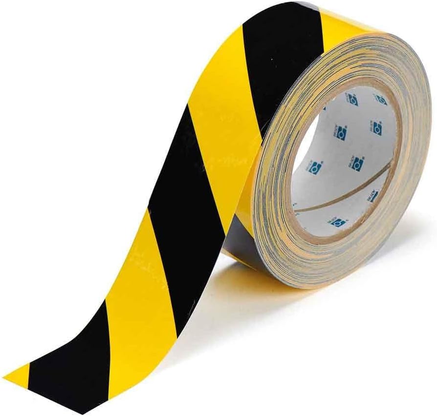 Brady ToughStripe Floor Marking Tape - Yellow and Black, Non-Abrasive Tape - ...