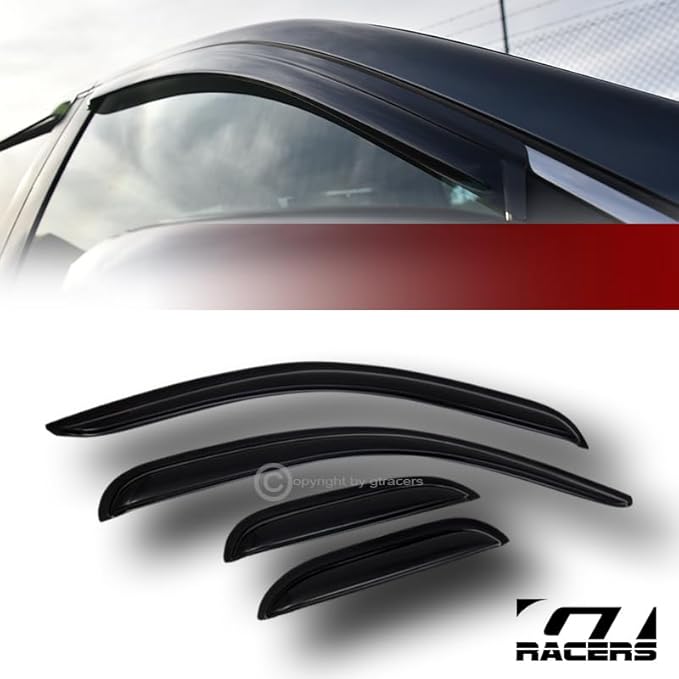 4pcs Front Rear Window Deflector Sun/Rain/Wind Guards Smoke Window Visors 07-13