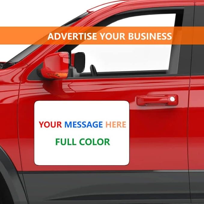 4 Pack Blank Car Door Magnet Sticker, Rounded Corners Magnetic Vehicle Sign