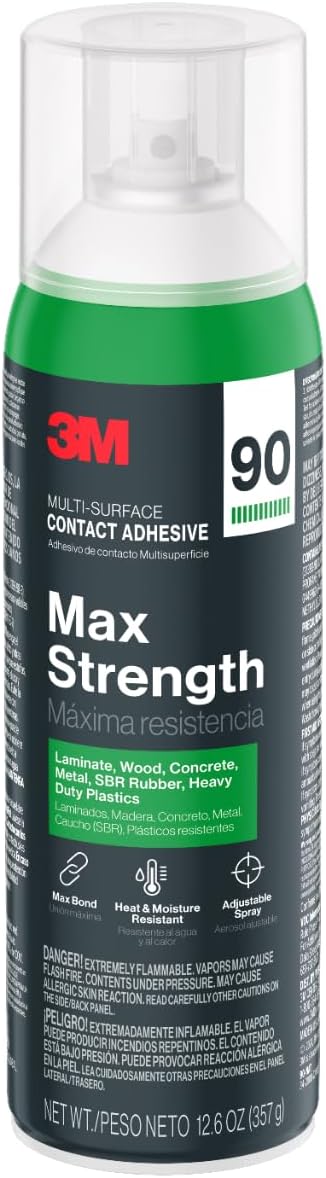 3M Max Strength 90 Contact Adhesive Spray, 12.6 oz (Pack of 2) โ Low VOC Heav...