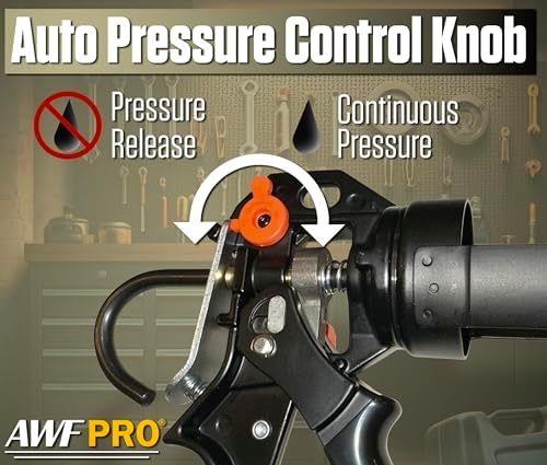 AWF PRO 10 oz Dual Thrust Caulk Gun, 25:1 or 12:1 Thrust Ratio
