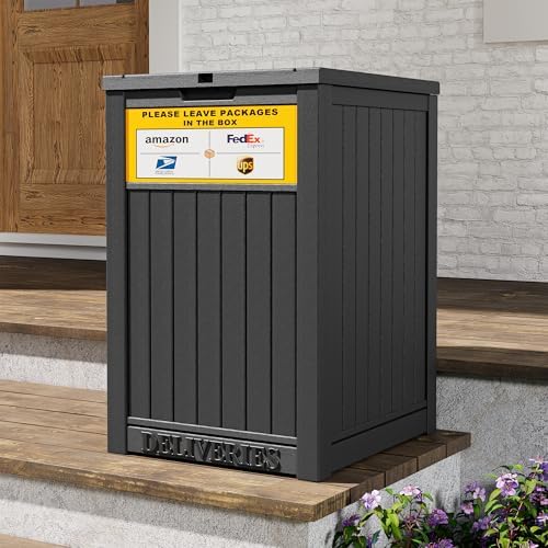Package Delivery Box for Outside, Outdoor Storage Box, Classic Black