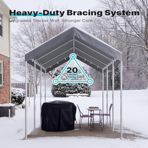 ADVANCE OUTDOOR 10x20 ft Heavy Duty Carport Potable Car Canopy Garage Party T...