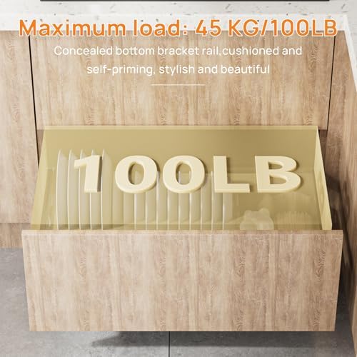 10 Inch Soft Close Undermount Drawer Slides for Frameless, 100lb,1 Pair