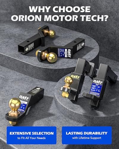 Orion Motor Tech Adjustable Trailer Hitch Ball Mount - 2" Receiver &...