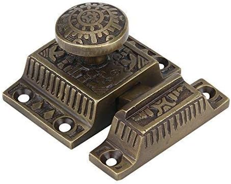 A29 Cabinet Latch, Solid Brass, Windsor Design, Set of 2, Antique Brass