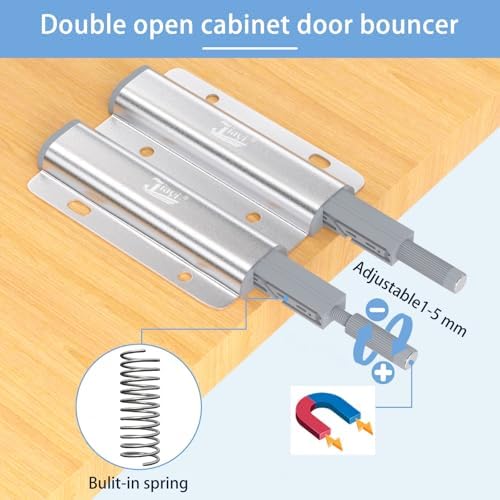 Jiayi Push Catch Metal Heavy Duty 4 Pack Double Push to Open Door Latch Touch...