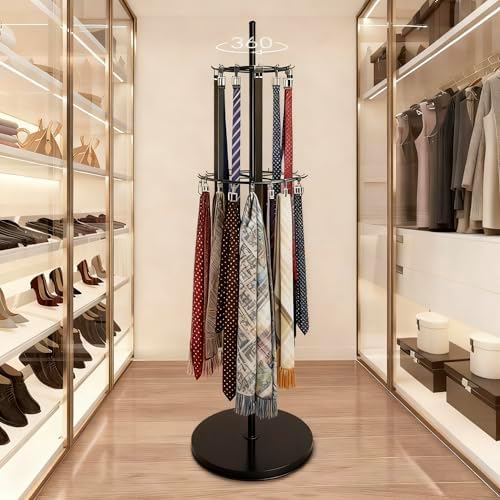 Rotatable Organizer Belt Hanger Tie Rack Scarf Purse Display