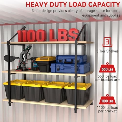 Shipping Container Shelving Bracket Adjustable (4 Pack, Black)