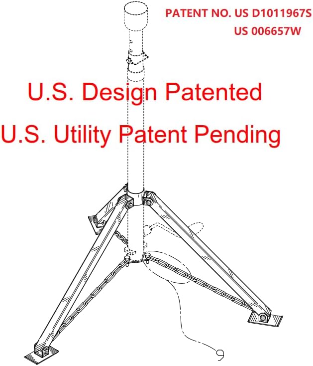 King Pin Tripod Stabilizer Jack for 5th Wheel Trailer Rv, (Allow Drill Adjust...