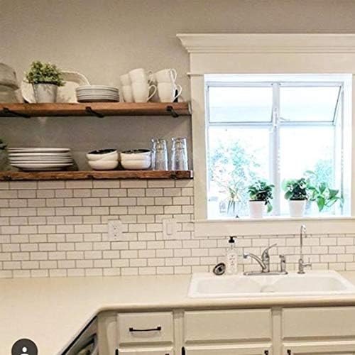 Shelf Brackets 10 Inch, Heavy Duty Black Metal Floating Shelf Bracket, Rustic...