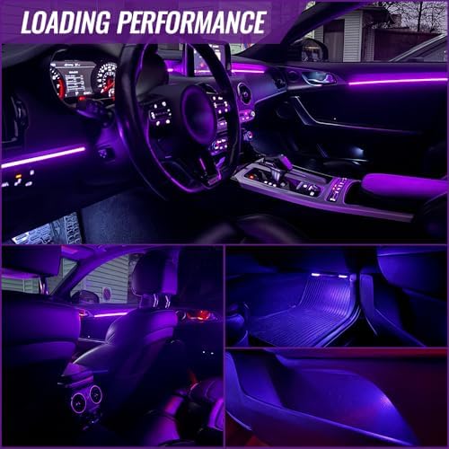 Ambient Lighting Car Led Lights Interior with APP, USB Powered Acrylic Neon F...
