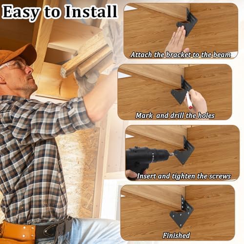 50 PCS Joist Hanger 2x6, 13-Gauge Heavy Duty Hurricane Ties-2.2mm Thickness