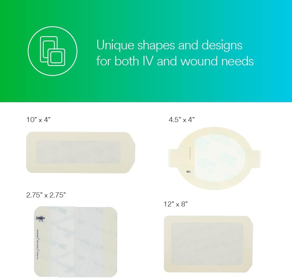 3M™ Tegaderm™ Transparent Film Dressing Frame Style, 1627, 4 in x 10 in (10 c...