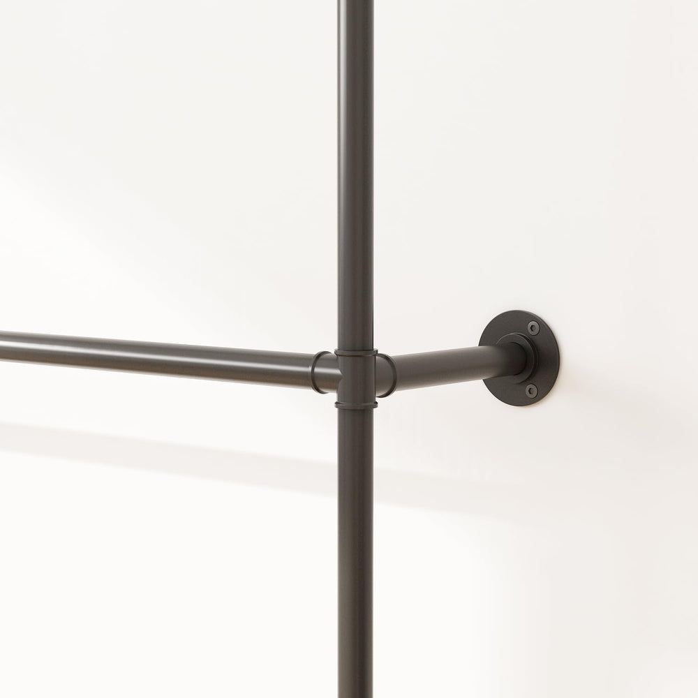 ORSENIGO Industrial Pipe Clothing Rack, Heavy Duty Metal Clothes Rack with Do...