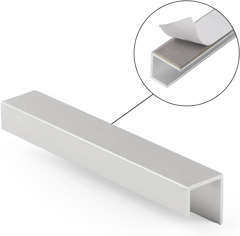 10 Pack Adhesive Cabinet Handles Silver 5-1/2" Length (Cover 5" Hol...
