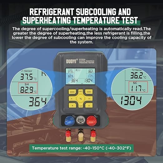 Digital Manifold Gauges HVAC for 92 Refrigerant Digital Gauges HVAC pressure&...