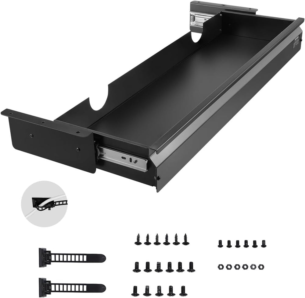 VEVOR Under Desk Drawer Slide Out, 33inch Under Desk Mounted Pull-out Drawer ...