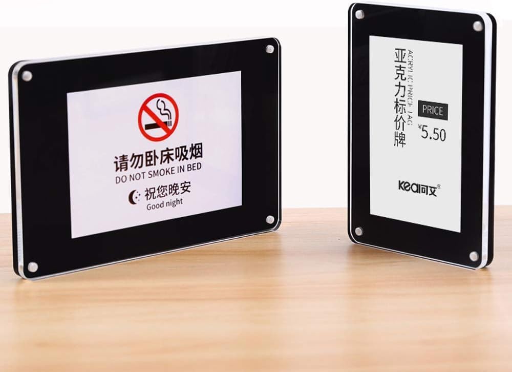 5 Pack Acrylic Label Holder (Black 150*100mm/5.9*3.94 inches)