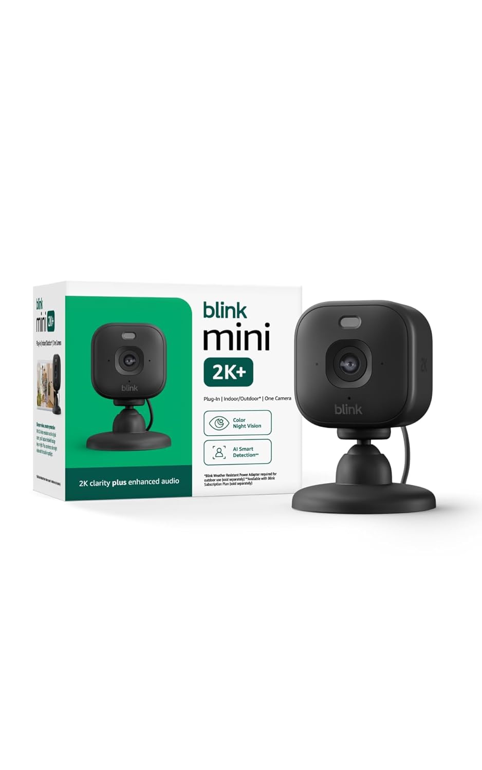Blink Mini 2K+ (newest model) – Plug-in Home & Pet Indoor Security Camera...