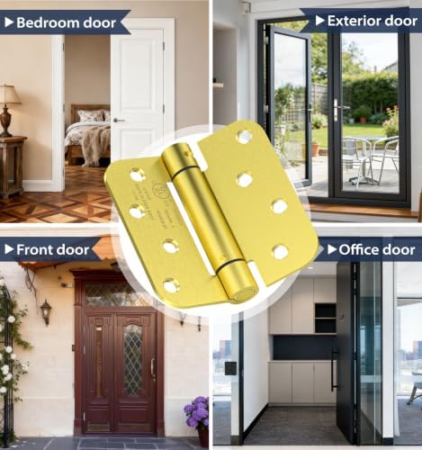 4 Inch Self Closing Door Hinges,4-Pack Spring Loaded Door Hinges