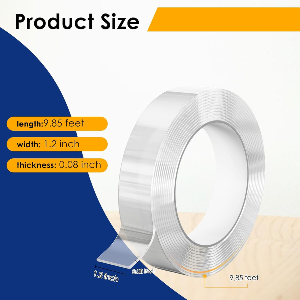10 Pcak Heavy Duty Double Sided Mounting Tape Nano Tape 1.2 In × 9.85 FT