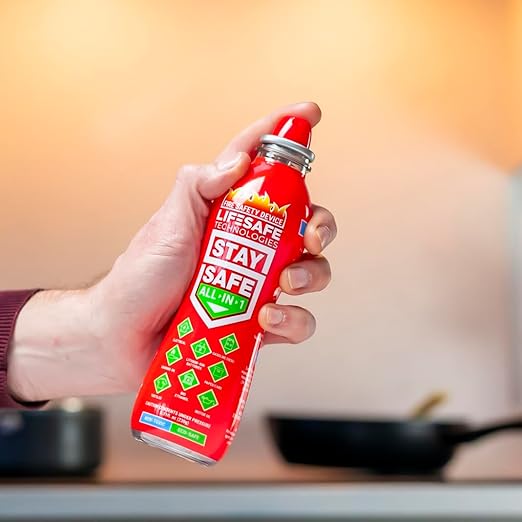 LifeSafe Technologies StaySafe All-in-1 Portable Fire Extinguishing Spray |