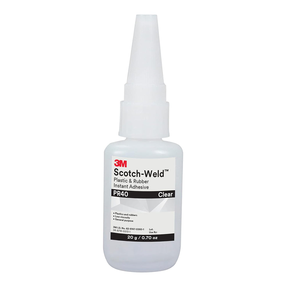 3M Scotch-Weld Plastic & Rubber Instant Adhesive PR40, Clear, 20 Gram