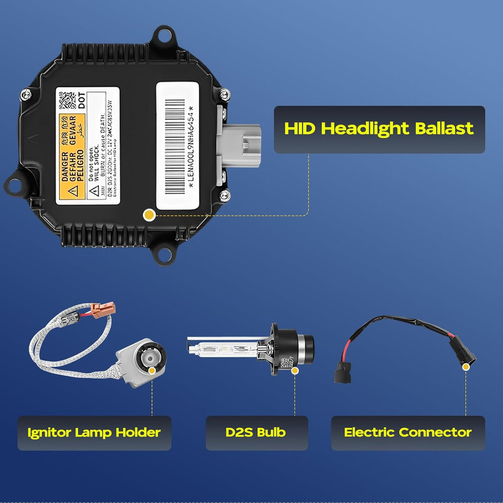 2 Set Xenon HID Ballast Headlight Control Unit with Igniter & D2S Bulb Co...