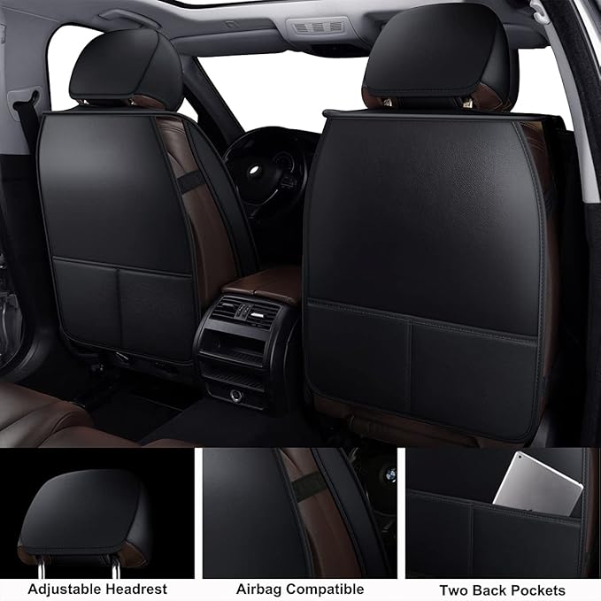 LINGVIDO Car Seat Covers, Breathable and Waterproof Faux Leather Automotive