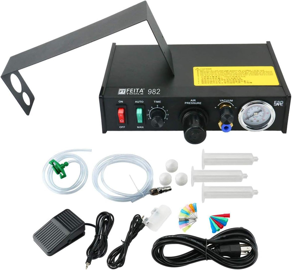 FEITA 982 Auto Glue Dispenser AC 110v Automatic Solder Paste Liquid Adhesive ...