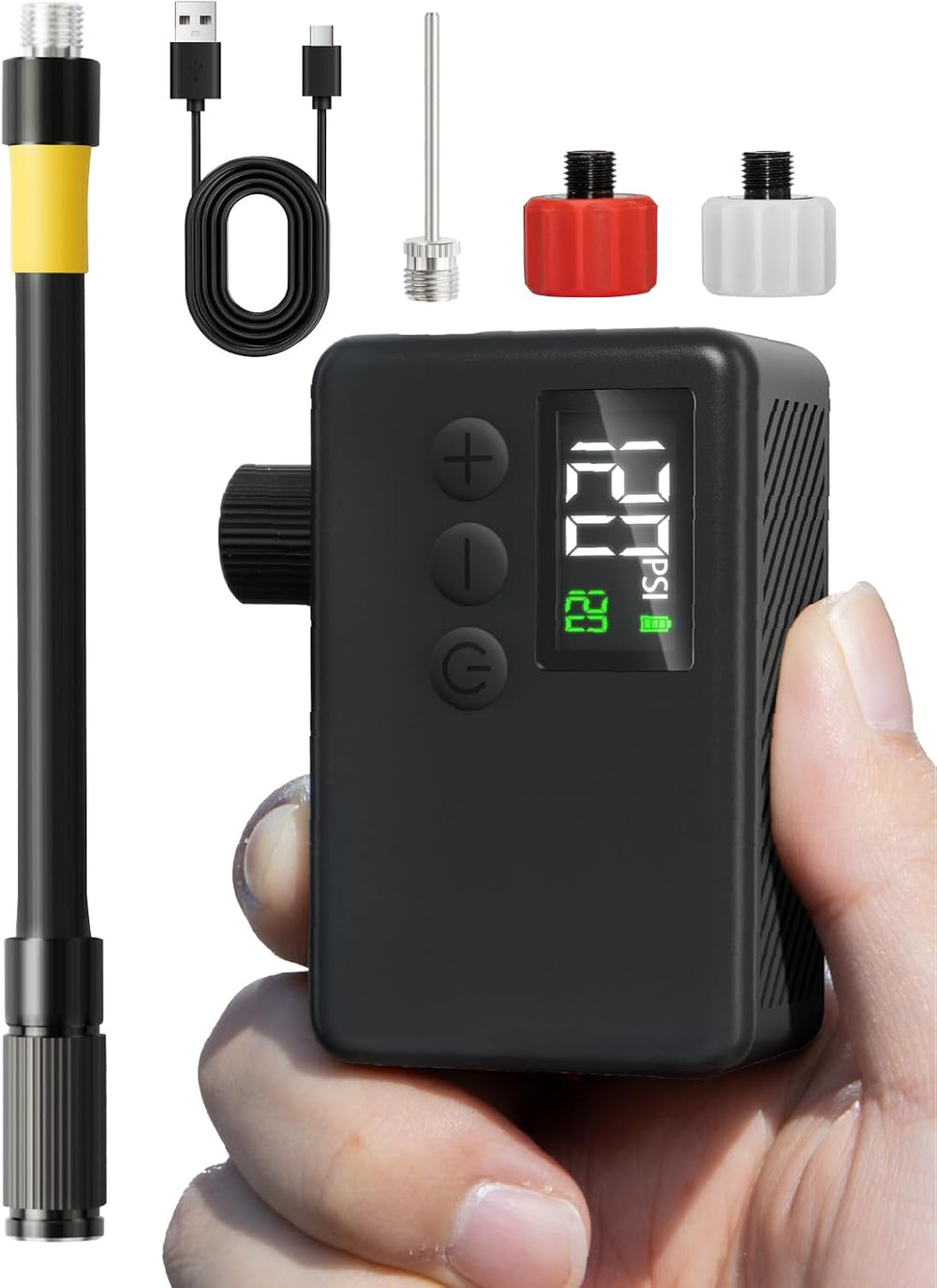 Mini Bike Pump Electric for Presta and Schrader Valves Bicycle Tire