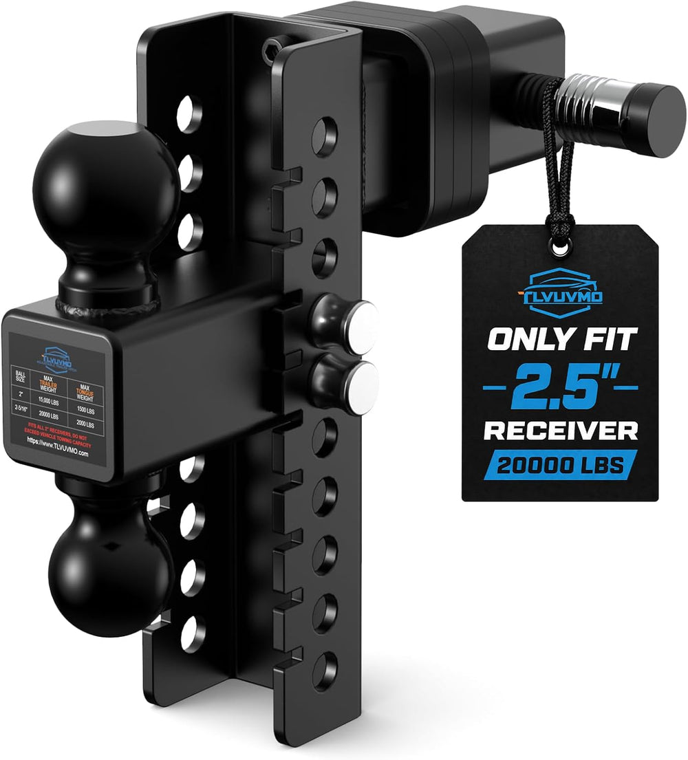Adjustable Trailer Hitch, 8In Drop Hitch Only Fit 2.5 Inch Receiver