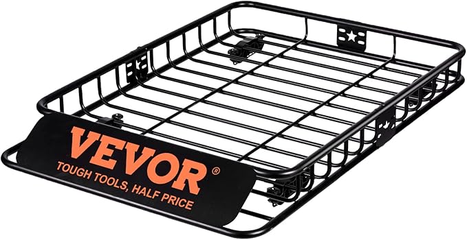 VEVOR Roof Rack Cargo Basket, Heavy-Duty 200 LBS Capacity Universal Roof Rack