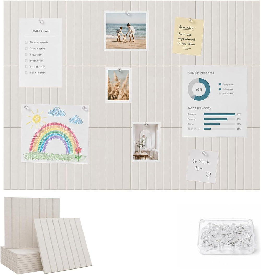 48" x 36" Large Felt Bulletin Board, Bold-Stripe 12-Pack Cork Boards