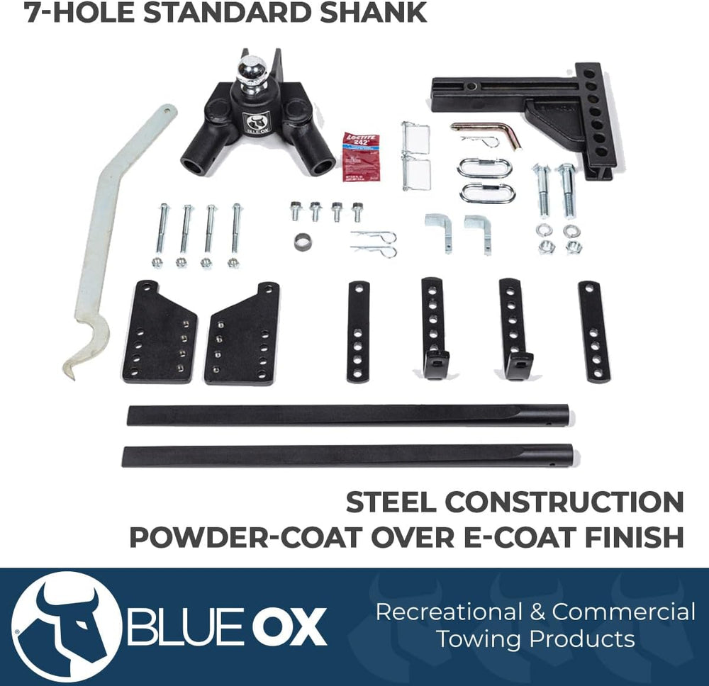 Blue Ox BXW01050 TrackPro Weight Distribution Hitch 2″ Receiver | 7 Hole Shan...