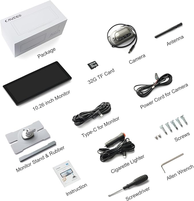 2.5D Display Wireless reversing Camera System FHD 1080P 10.26-inch touchable