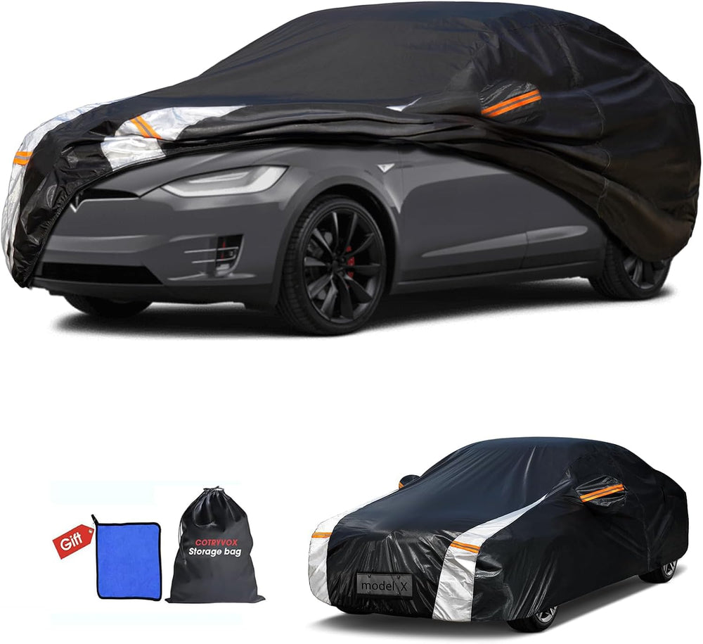 12-Layer Custom Fit Car Cover for Tesla Model X, Upgraded Waterproof