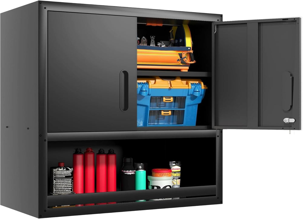 Wall Mounted Metal Storage Cabinet, Garage Hanging Tool Cabinet